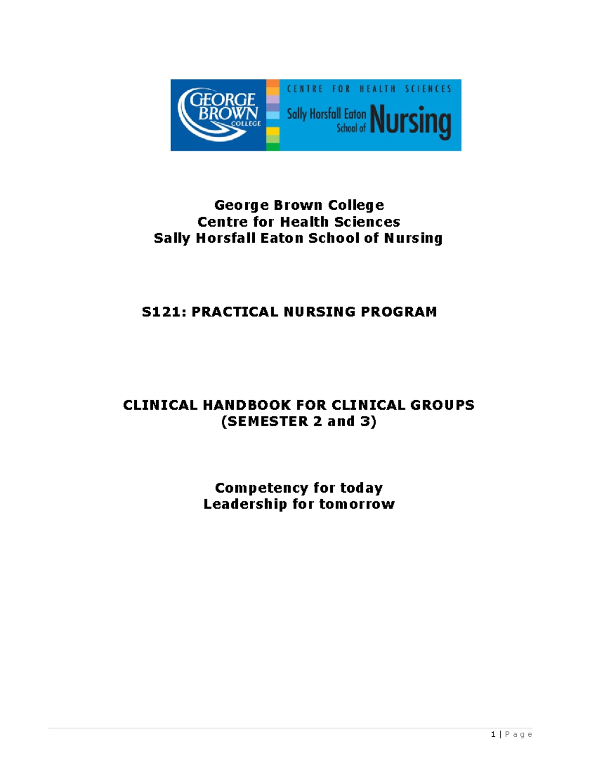 PN Clinical Handbook Students 2022-2023 Final - George Brown College ...