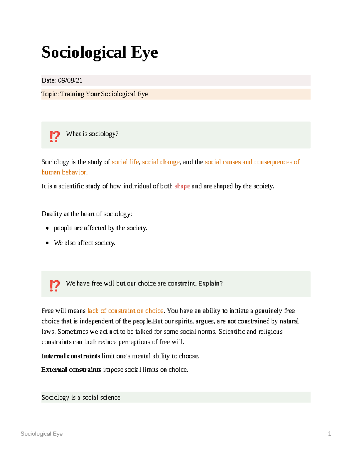 Sociological Eye - This is the first chapter of Introduction of ...