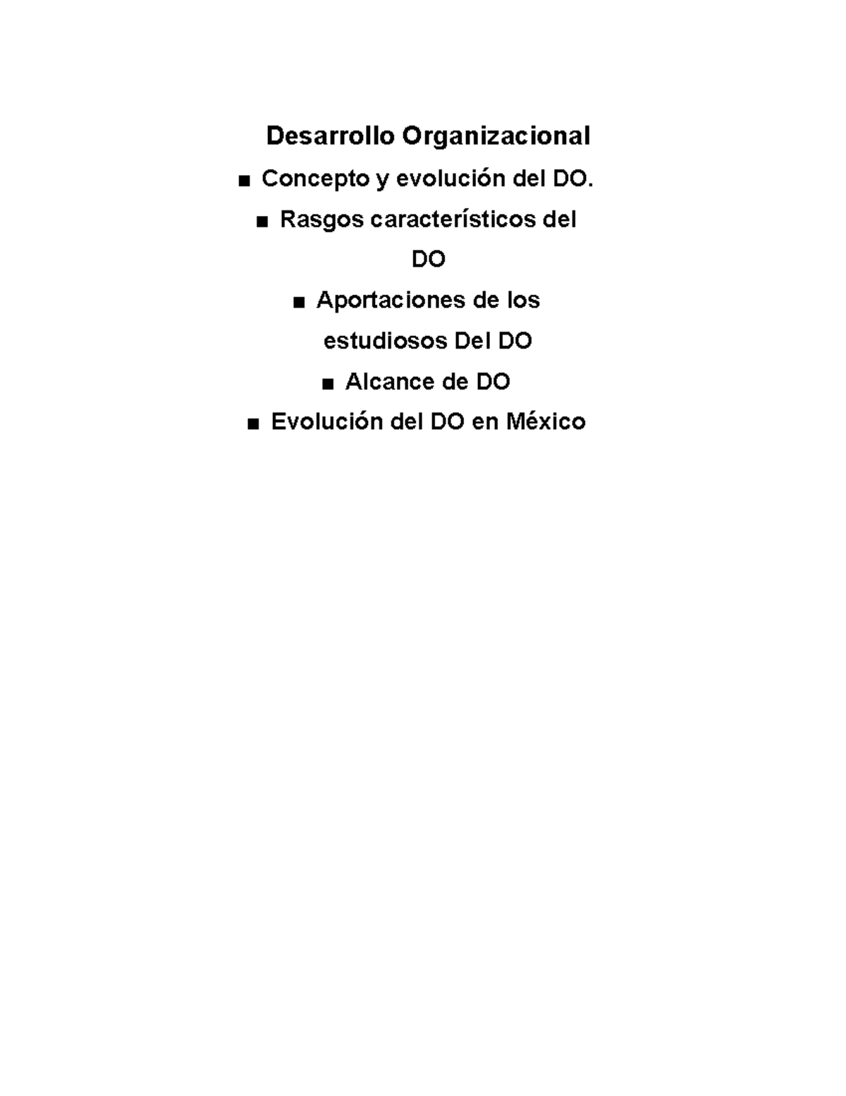 Concepto Y Evolucion DEL DO - Desarrollo Organizacional Concepto y ...