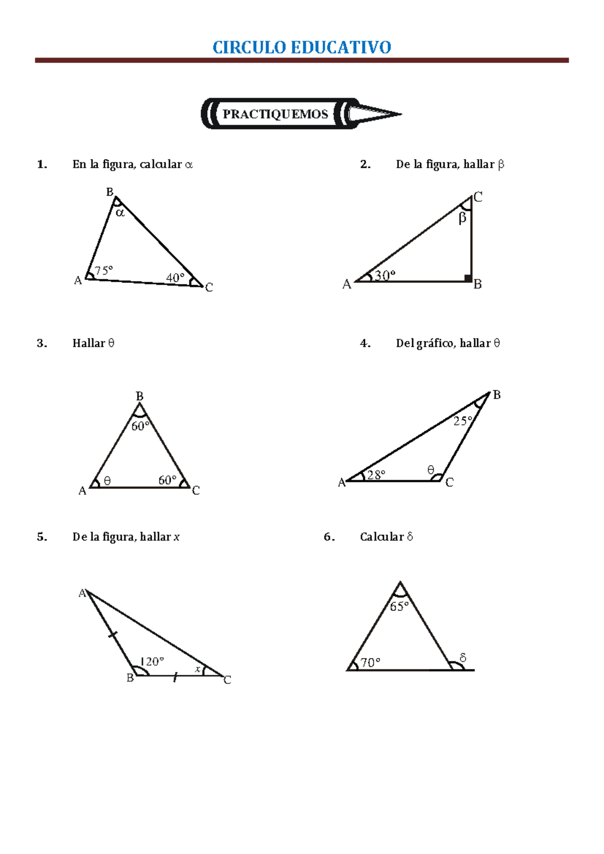 Problemas De Triangulos Para Sexto De Primaria Rem 240625 163023 Matematicas Circulo 5044