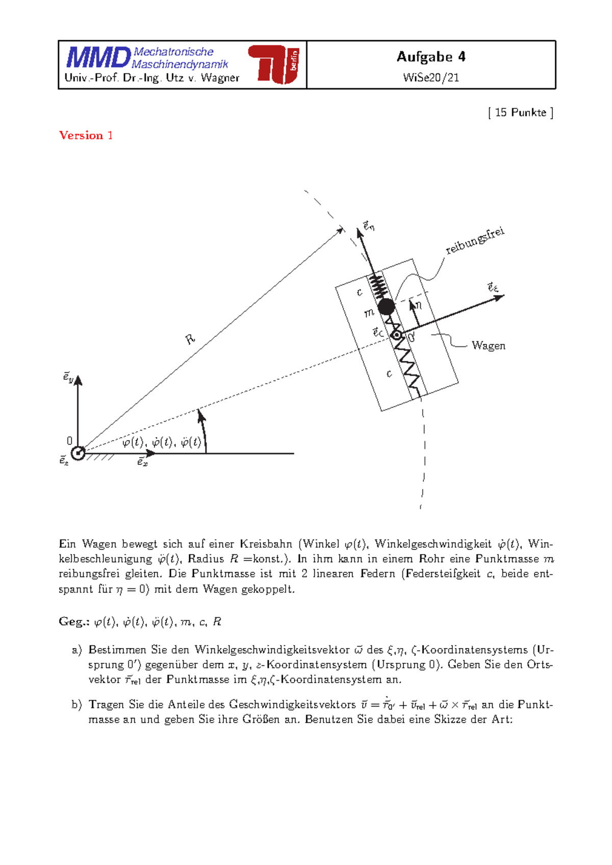 Kin Dyn RT A4 - Rechenklausur KinDyn - MMD Mechatronische ...