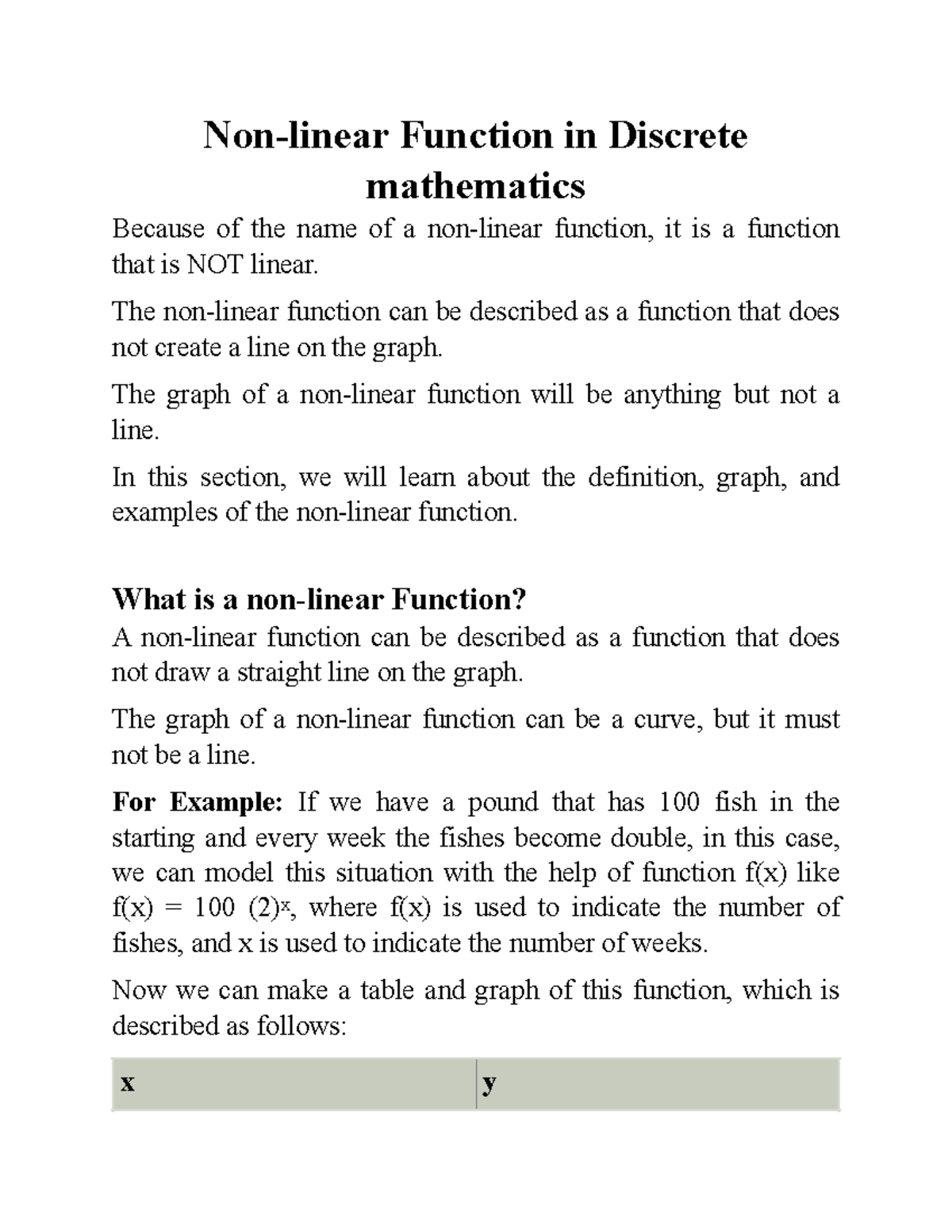 Non Discrete Graph Examples