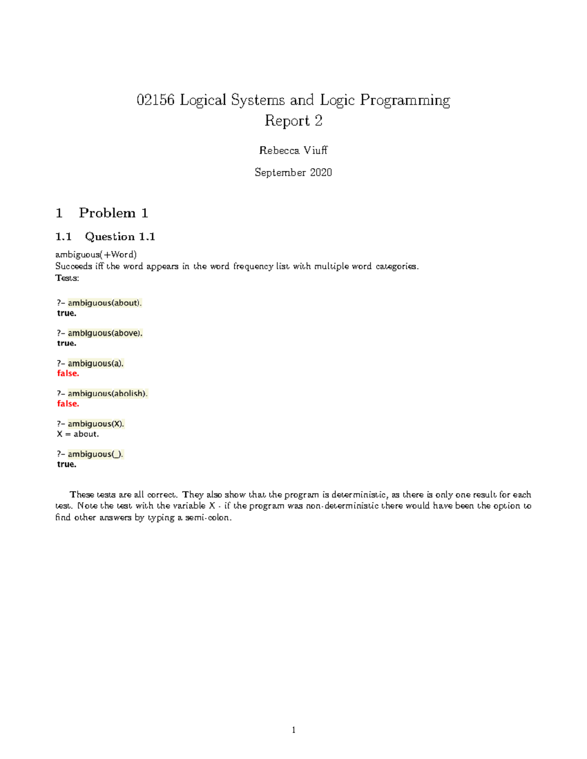 Logic Programming Mandatory 2 - 02156 Logical Systems and Logic ...