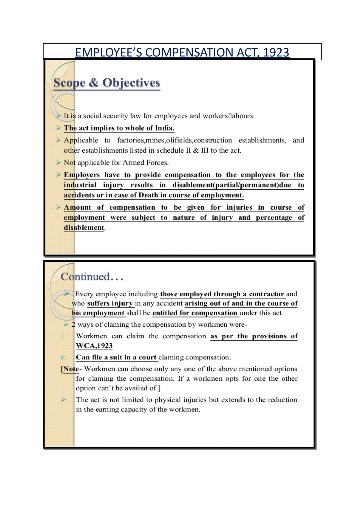 🌈 Objectives of workmen compensation act 1923. 300+ REAL TIME Workmen's