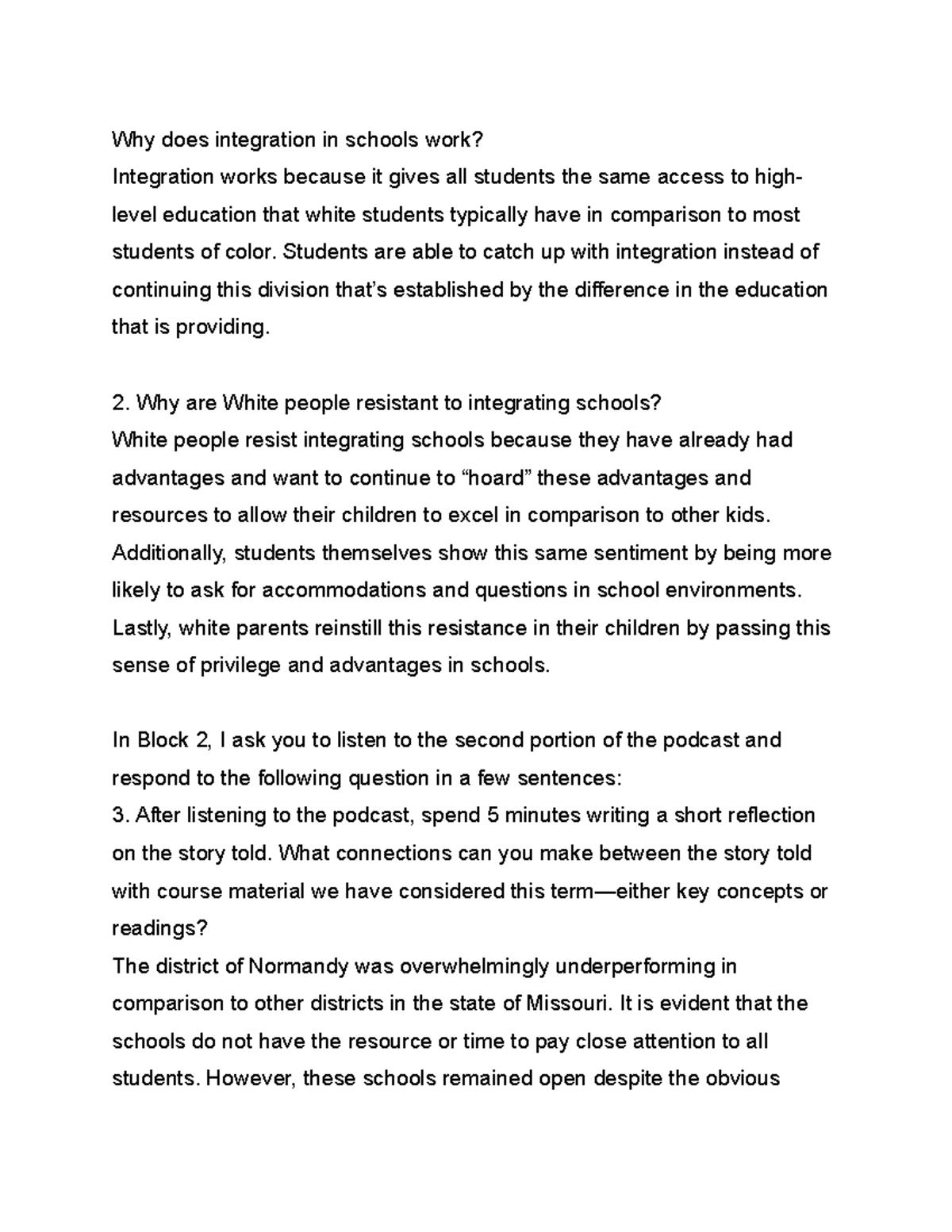 Why does integration in schools work Why does integration in schools