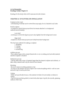 Chapter 15 - Summary World Art - Art in Humanities Readings Outline ...