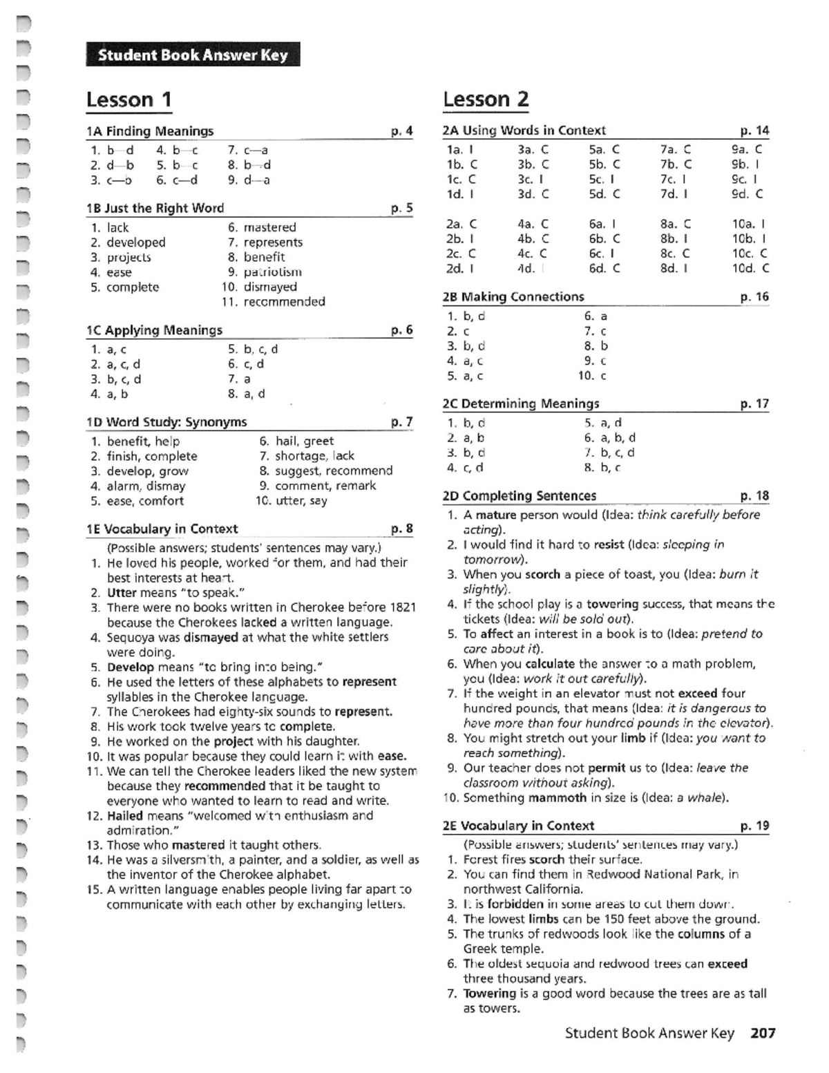 6th English Book Answer Key