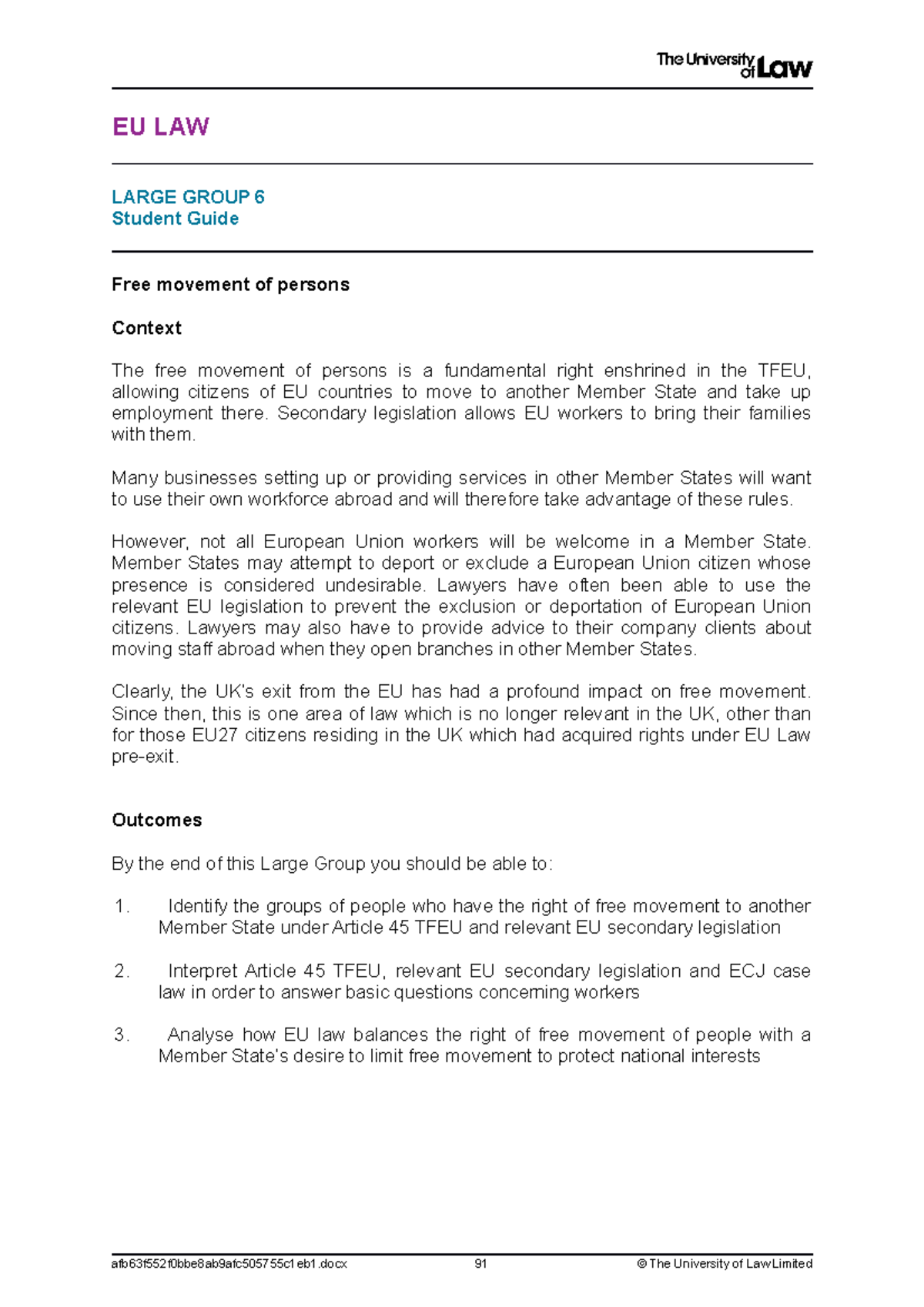 Student Guide - Land law notes - EU LAW LARGE GROUP 6 Student Guide ...