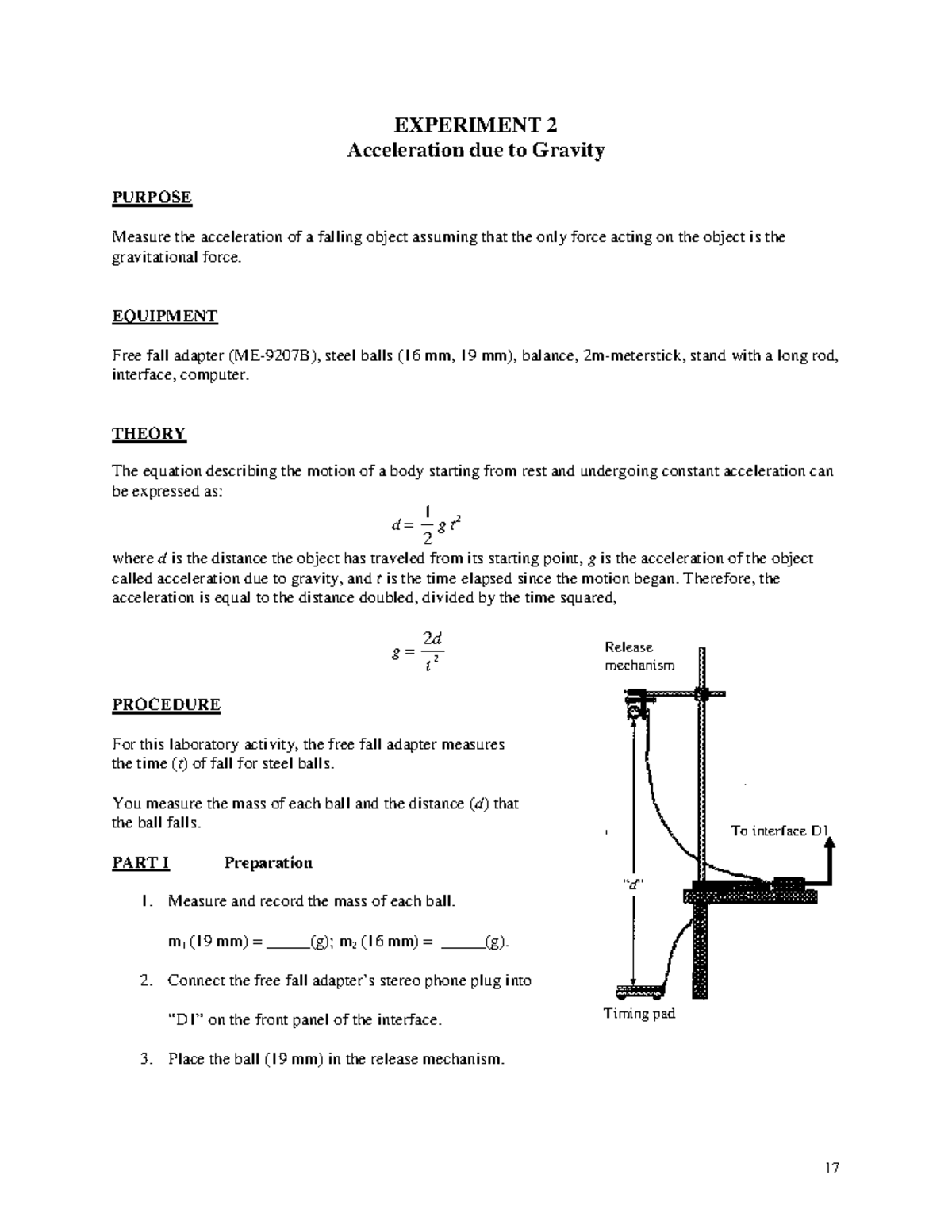 2-lab-report-17-experiment-2-acceleration-due-to-gravity-purpose