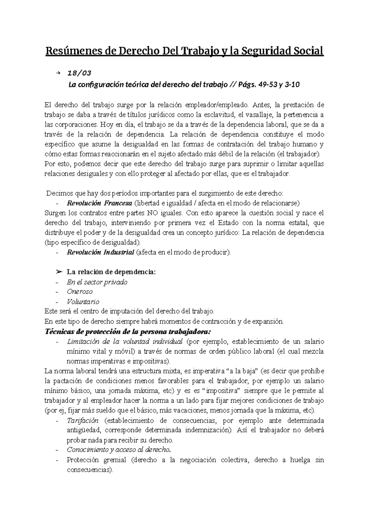 Resumenes de Derecho Del Trabajo y la Seguridad Social - 49-53 y 3- El ...
