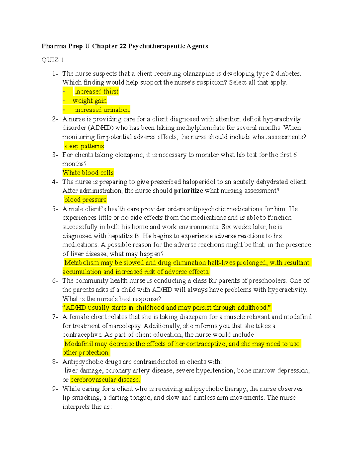 Pharma Prep U Chapter 22 Psychotherapeutic Agents - Deprecated API ...
