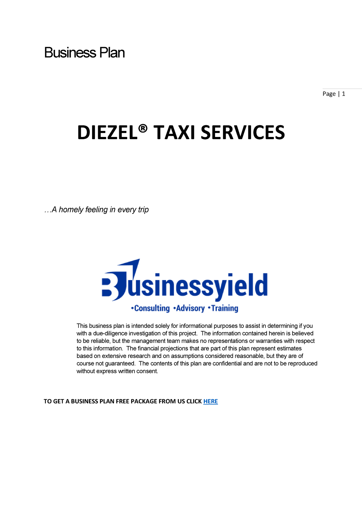 business plan for a taxi business