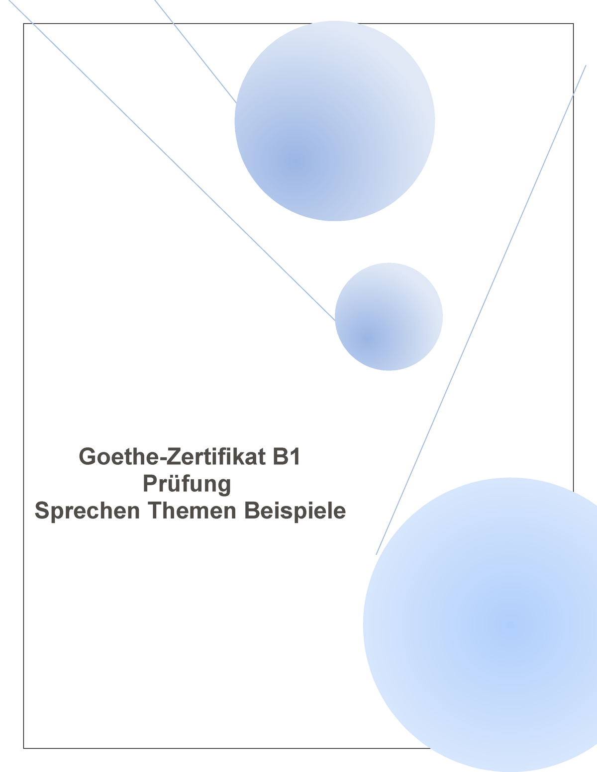 B1 Sprechen Teil 2 Thema - Goethe-Zertifikat B Prüfung Sprechen Themen ...