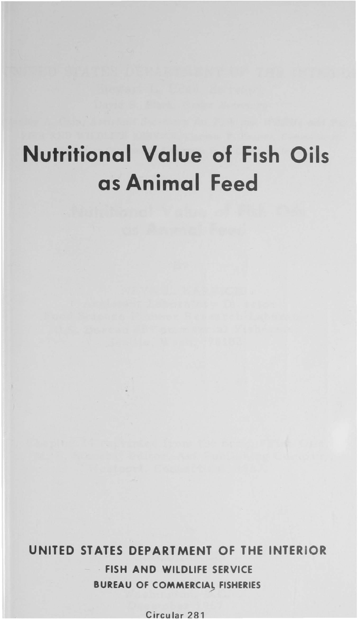 CTU Cat Fish Oil 4 pat 912 Nutritional Value of Fish Oils as Animal