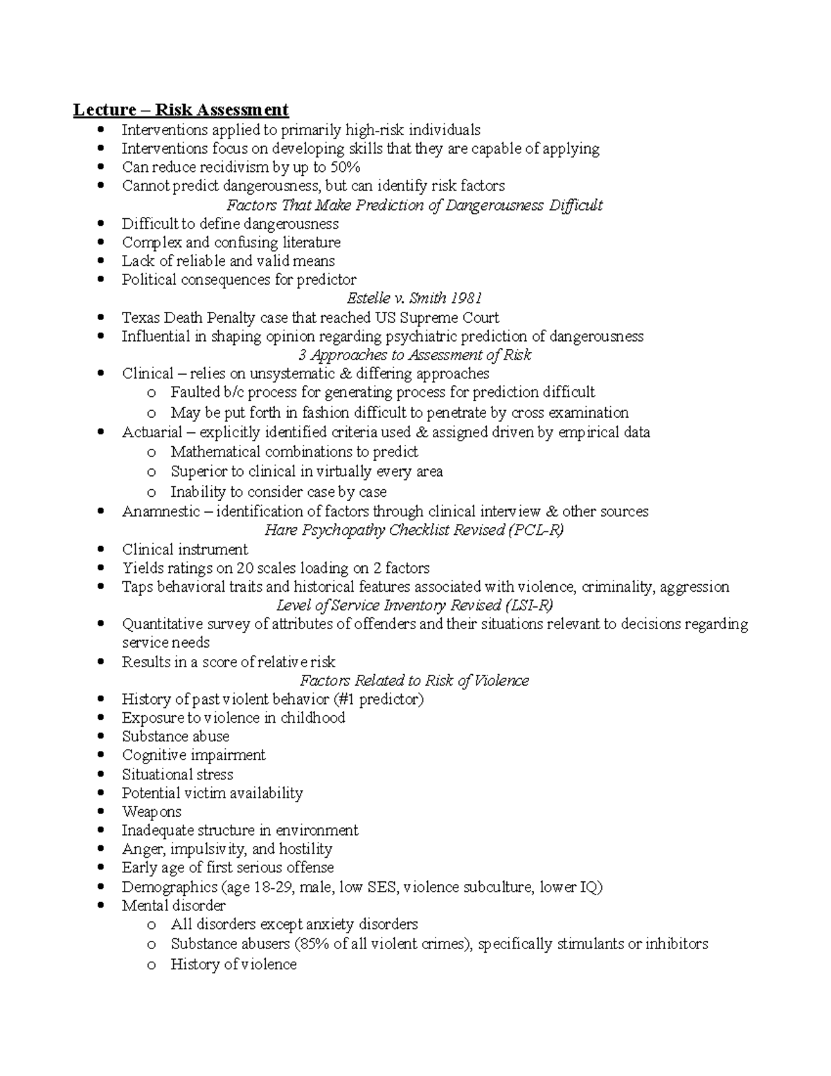 Module 3 Lectures - Lecture notes 21-25 - Lecture – Risk Assessment ...