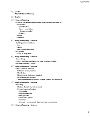 Crj 460 chapter 2 notes - 4/18/ 1 Law 460 Administration and Planning ...