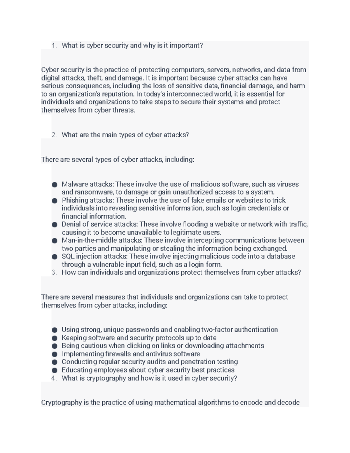 HW Q A Ss Cyber Security What Is Cyber Security And Why Is It 