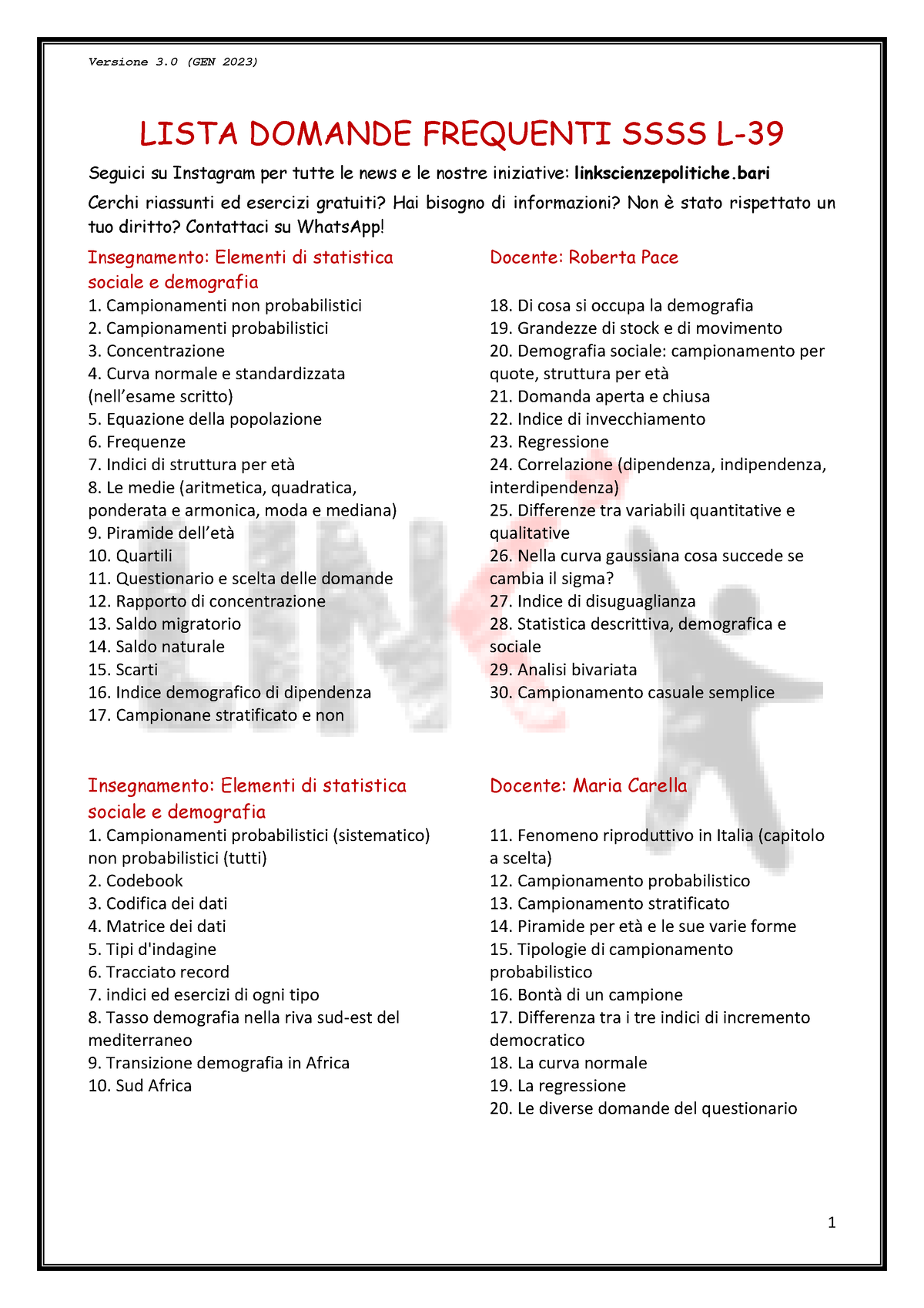 Domande Frequenti 2023 3 - LISTA DOMANDE FREQUENTI SSSS L- 39 Seguici ...