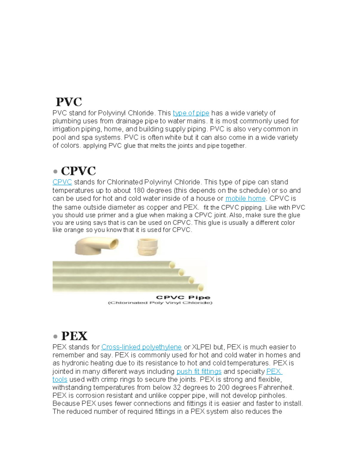 معلومات عن المحابس والانابيب PVC PVC stand for Polyvinyl Chloride