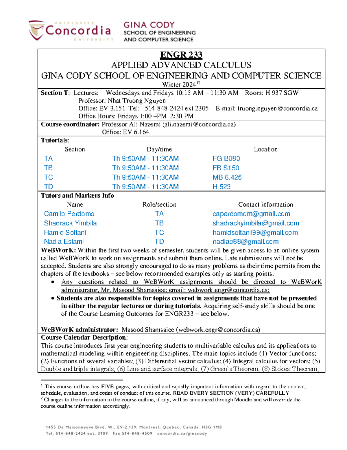 Course Outline ENGR 233 Winter 2024 - ENGR 233 APPLIED ADVANCED ...