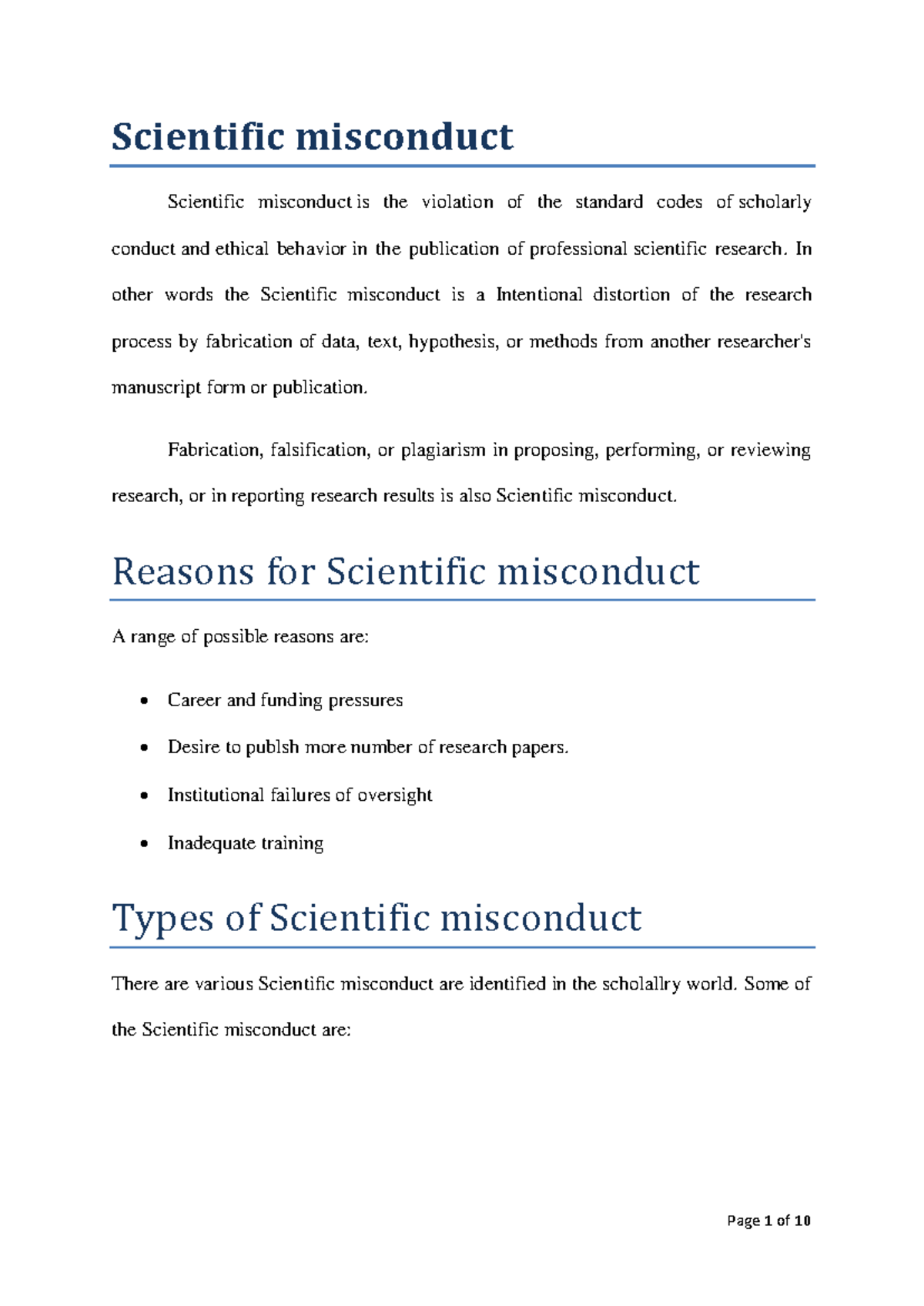 Model - 2 scientific misconduct - Scientific misconduct Scientific ...