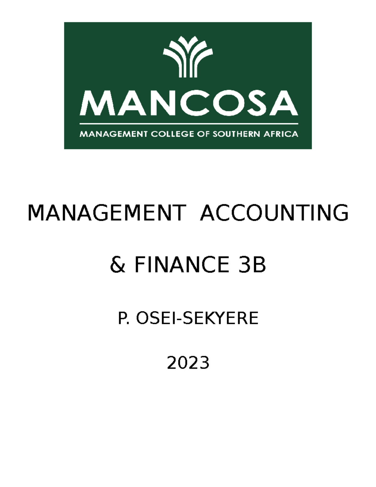 Examples and solutions.maf3b.Oct 23 MANAGEMENT ACCOUNTING & FINANCE