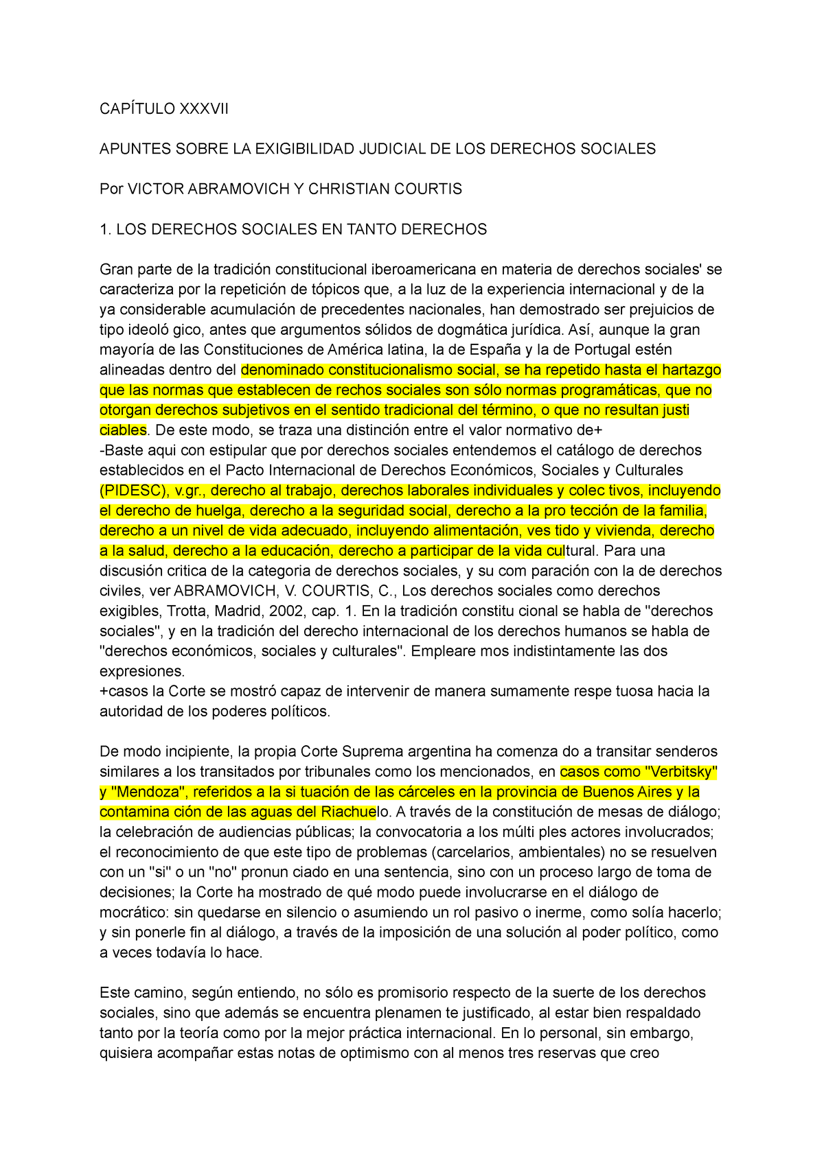 Victor Abramovich La Exigibilidad De Los Derechos Sociales CapÍtulo Xxxvii Apuntes Sobre La 