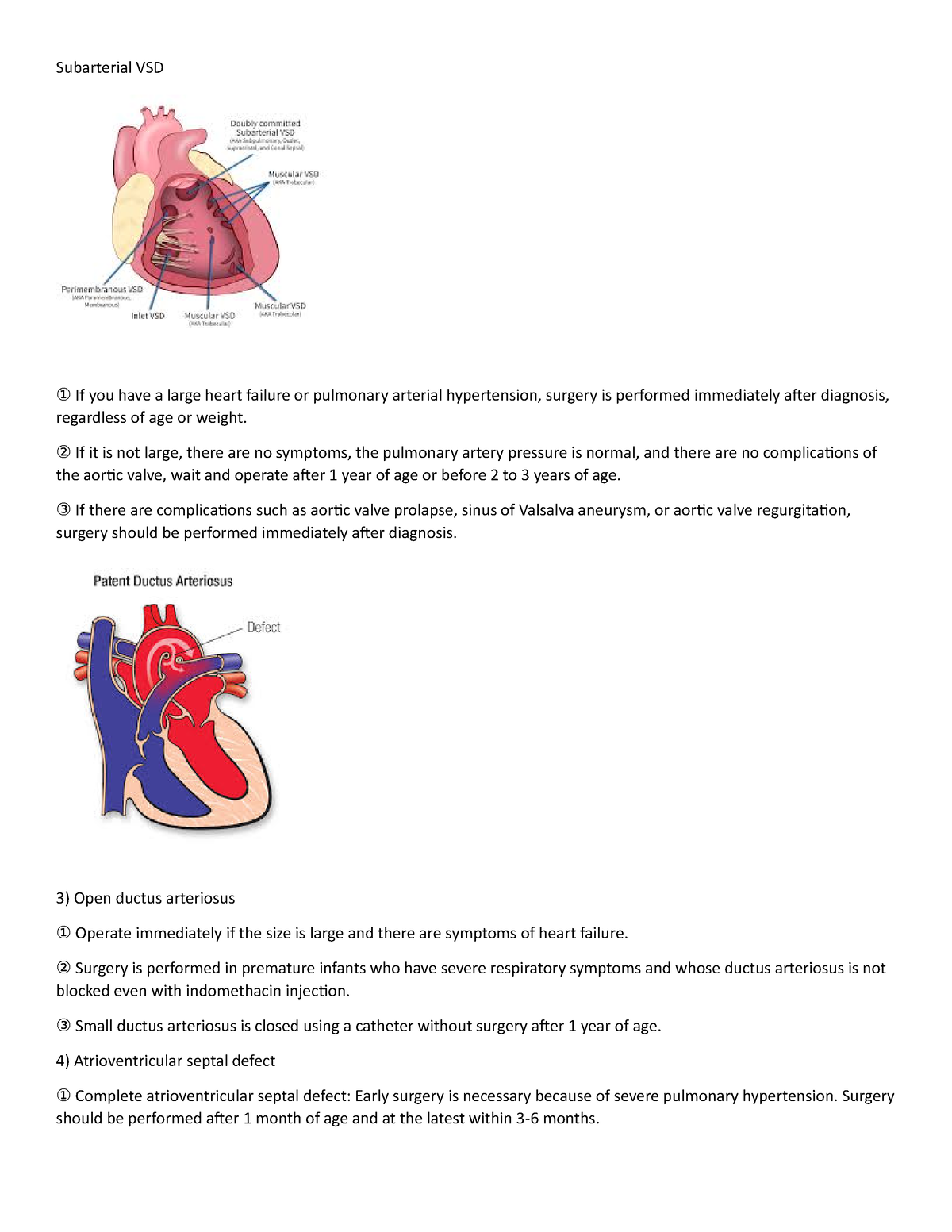 Heart diseases and all treatments notes - Subarterial VSD ① If you have ...