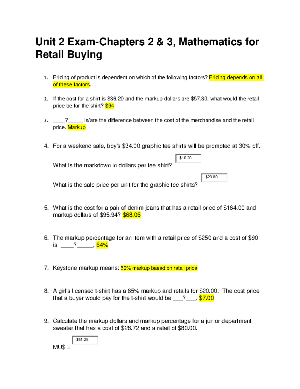 AMPC Unit 2 ExamChapters 2 & 3 Unit 2 ExamChapters 2 & 3