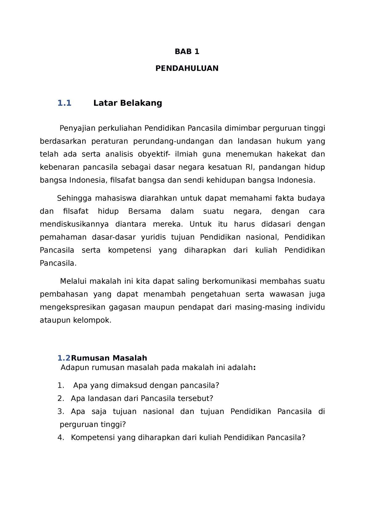 Resume Buku Landasan Dan Tujuan Pendidikan Pancasila - BAB 1 ...