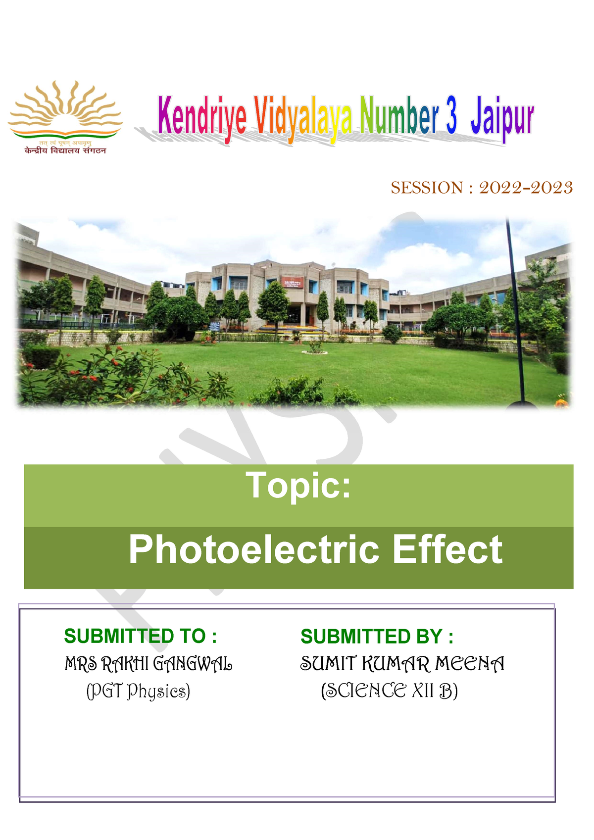 assignment on photoelectric effect