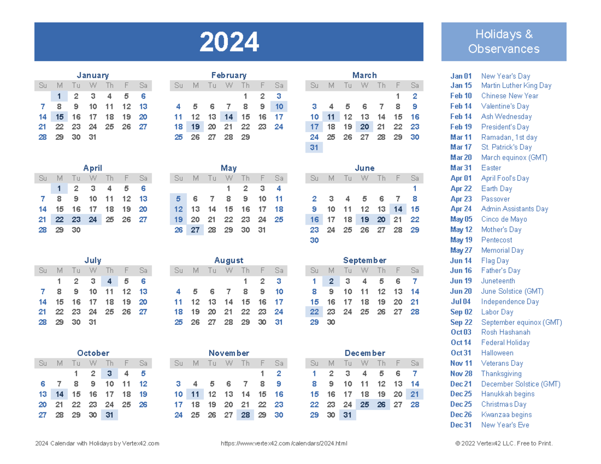 2024 yearly holiday calendar - 2024 Holidays & Date Event Jan 01 New