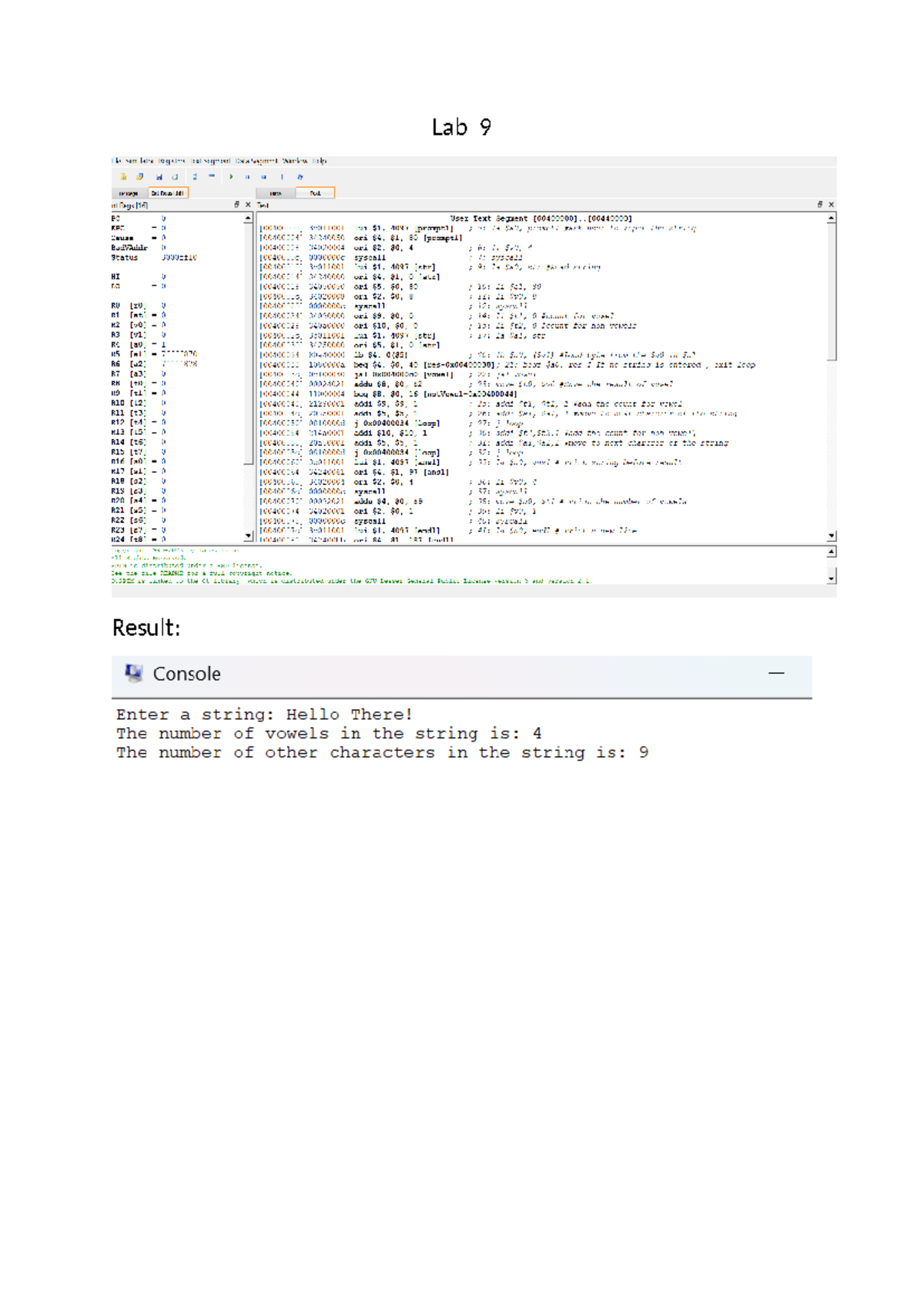 Lab 9 - lab 9 solution with code - Lab 9 File Simulator Registers Text ...