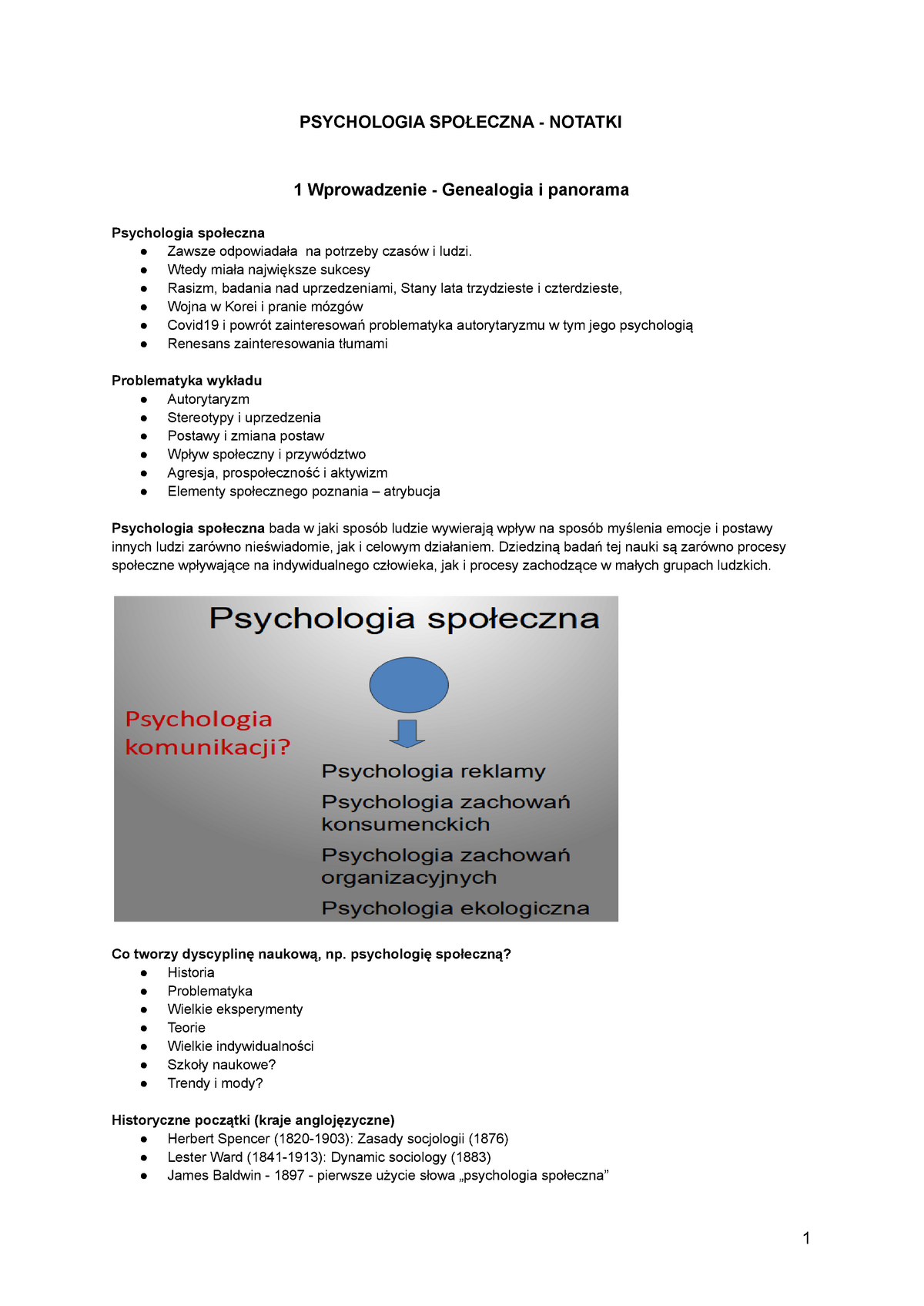 Psychologia Społeczna - Notatki Z Wykładów, Rok Akademicki 2020/21 ...