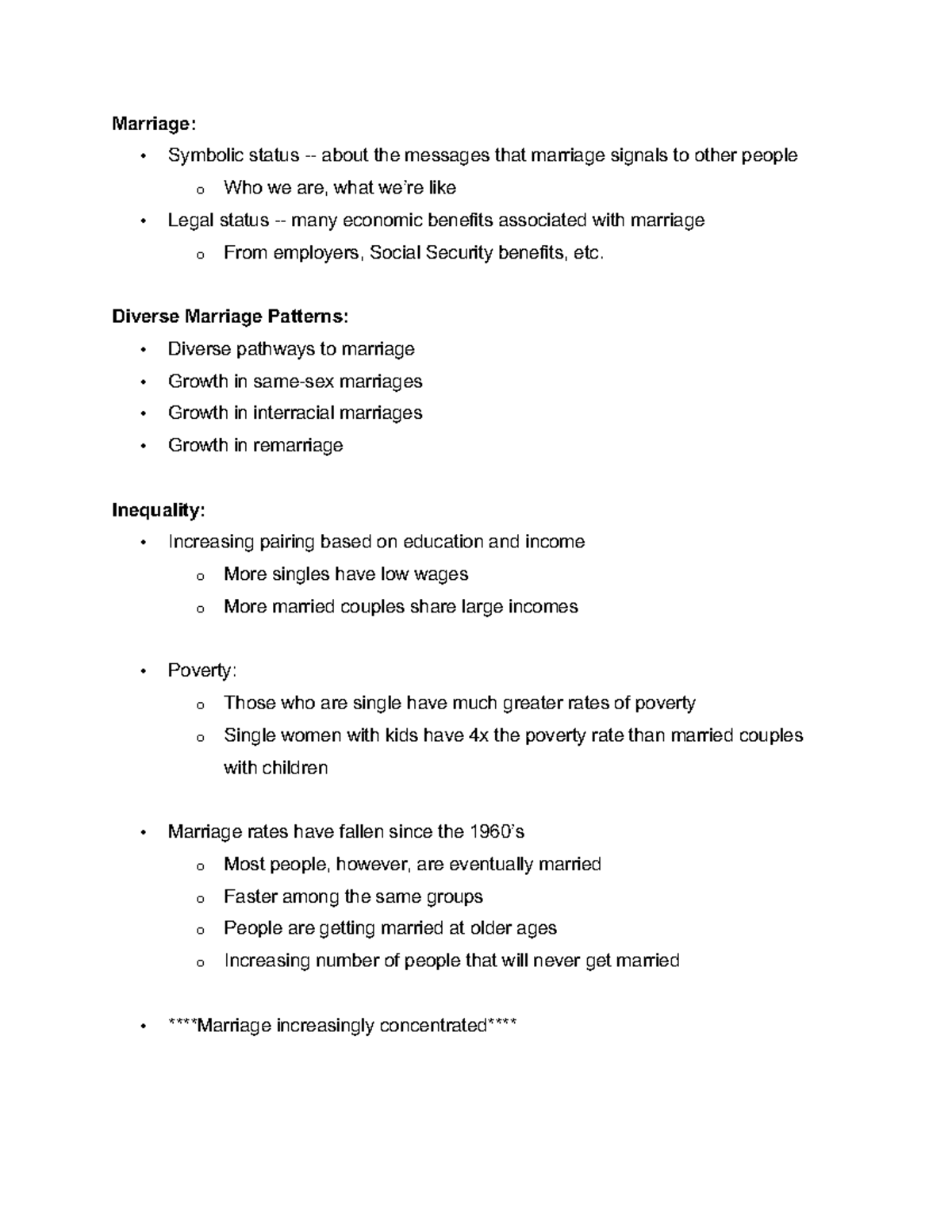 Family Final Exam Study Guide - Marriage: Symbolic status about the ...