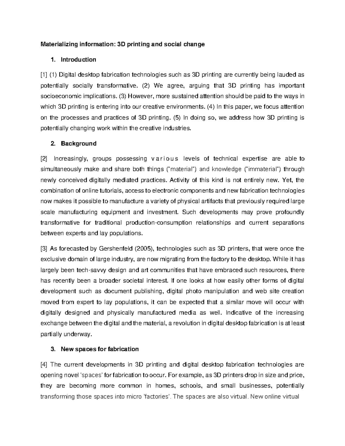 3D printing and social change 2022 Materializing information 3D