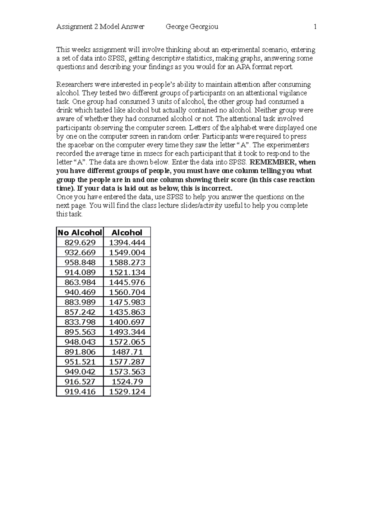 Assignment 2: model answer - Using Data To Address Research Questions ...
