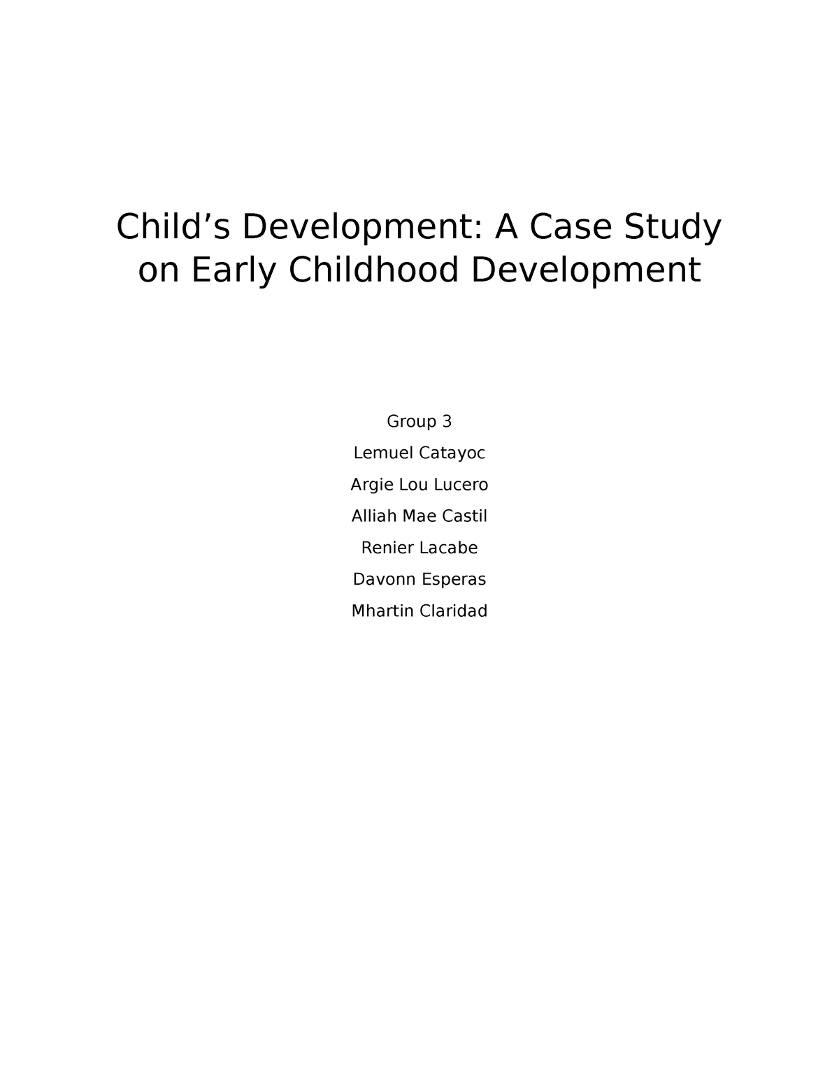 case study child development example