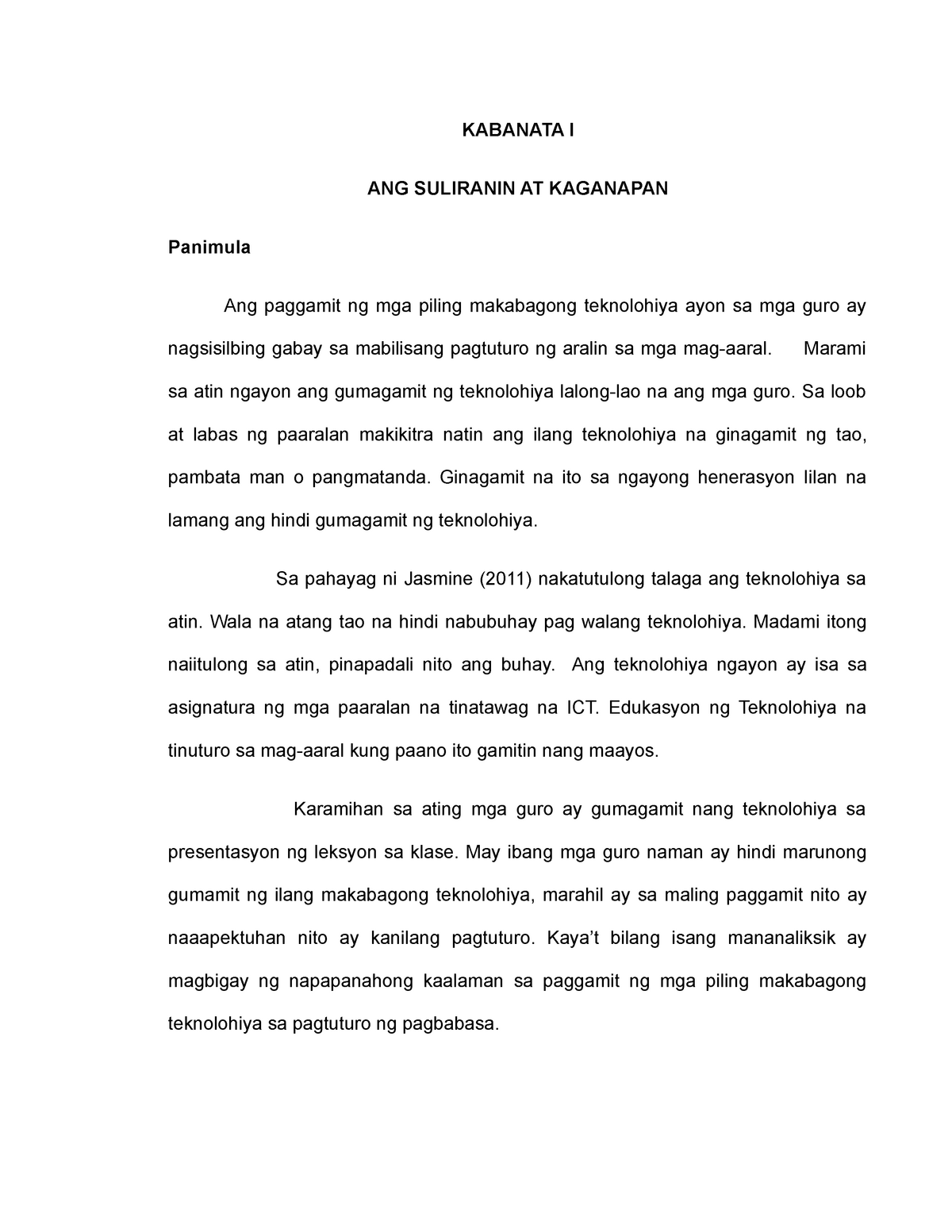 thesis statement halimbawa