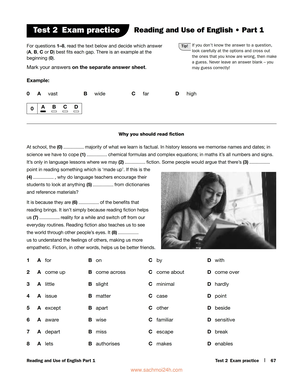 Fce Reading And Use Of English Practice Test 1 Part 1 For Questions
