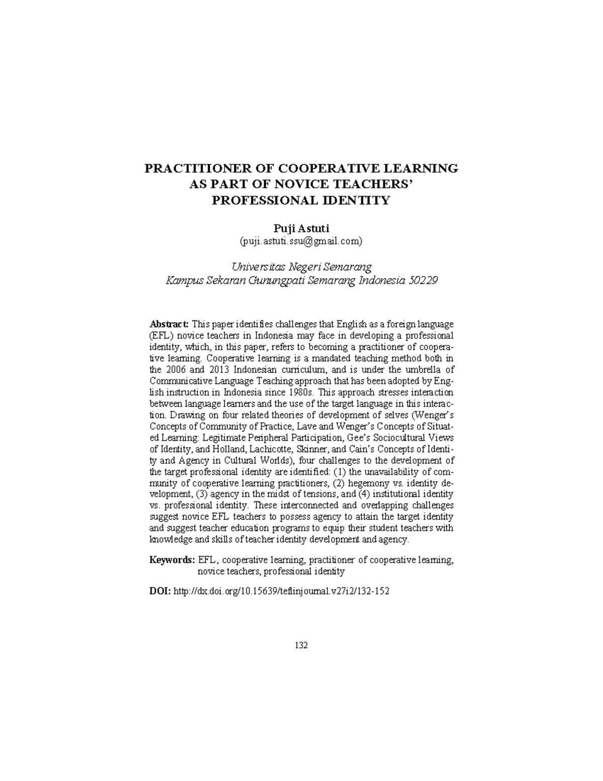 Practitioner OF Cooperative Learning AS PART OF Novice Teachers ...