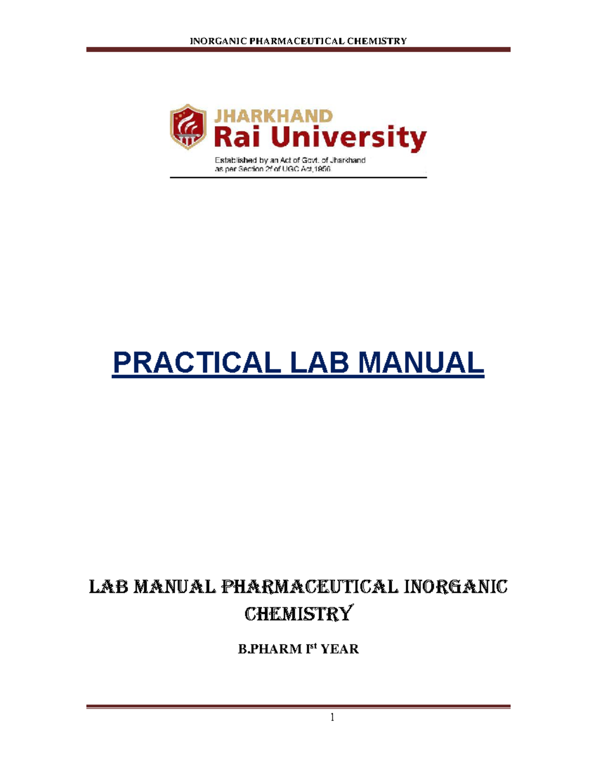 inorganic chemistry lab experiments pdf