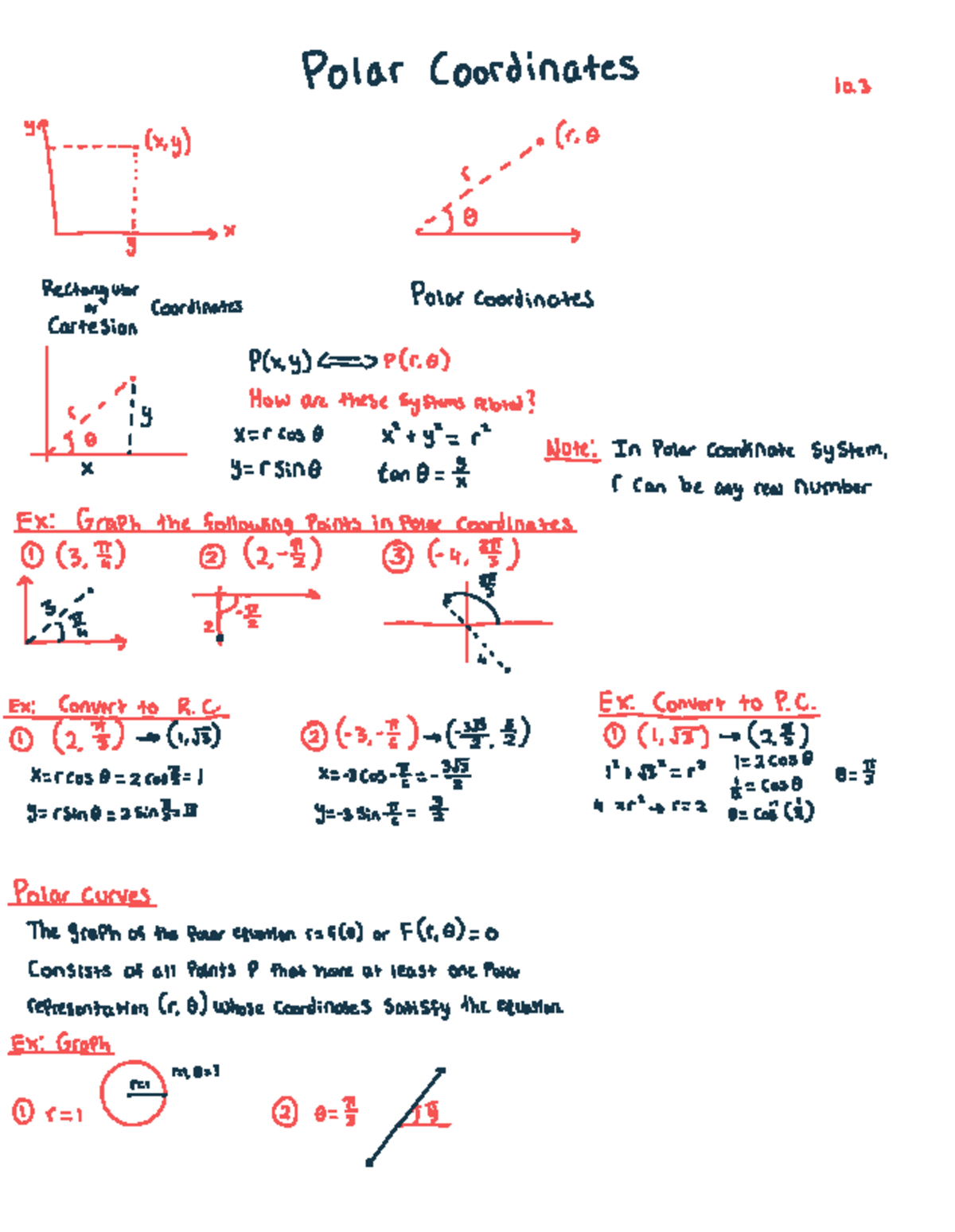 Polar coordinates -.. (r,o 3q (x,y). Rectangular Polar coordinates Or ...