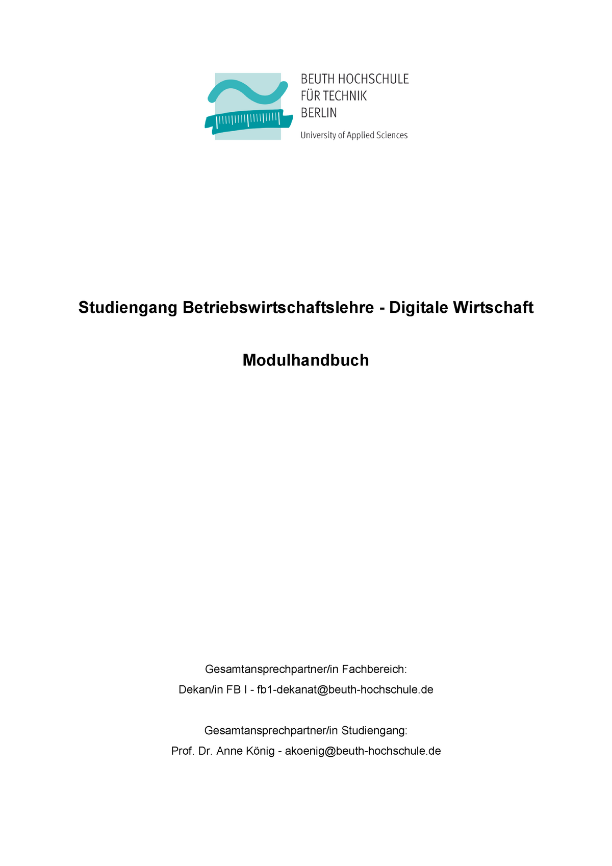 2019 Modulhandbuch - Studiengang Betriebswirtschaftslehre - Digitale ...