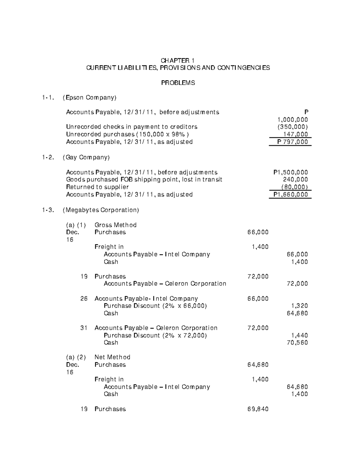 1 - CHAPTER 1 CURRENT LIABILITIES, PROVISIONS AND CONTINGENCIES ...