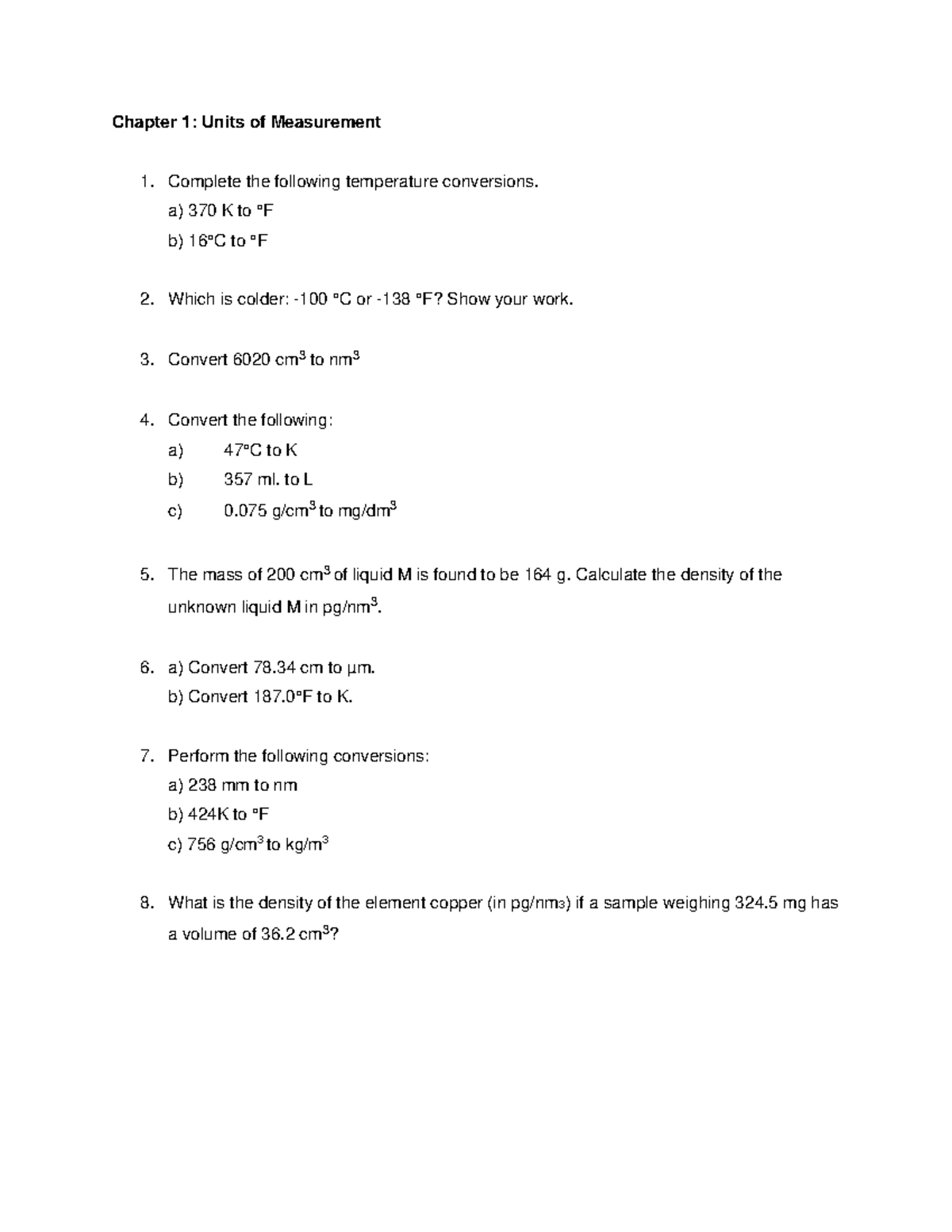 Tutorial Chapter 1 - NOTHING - Chapter 1: Units of Measurement Complete ...