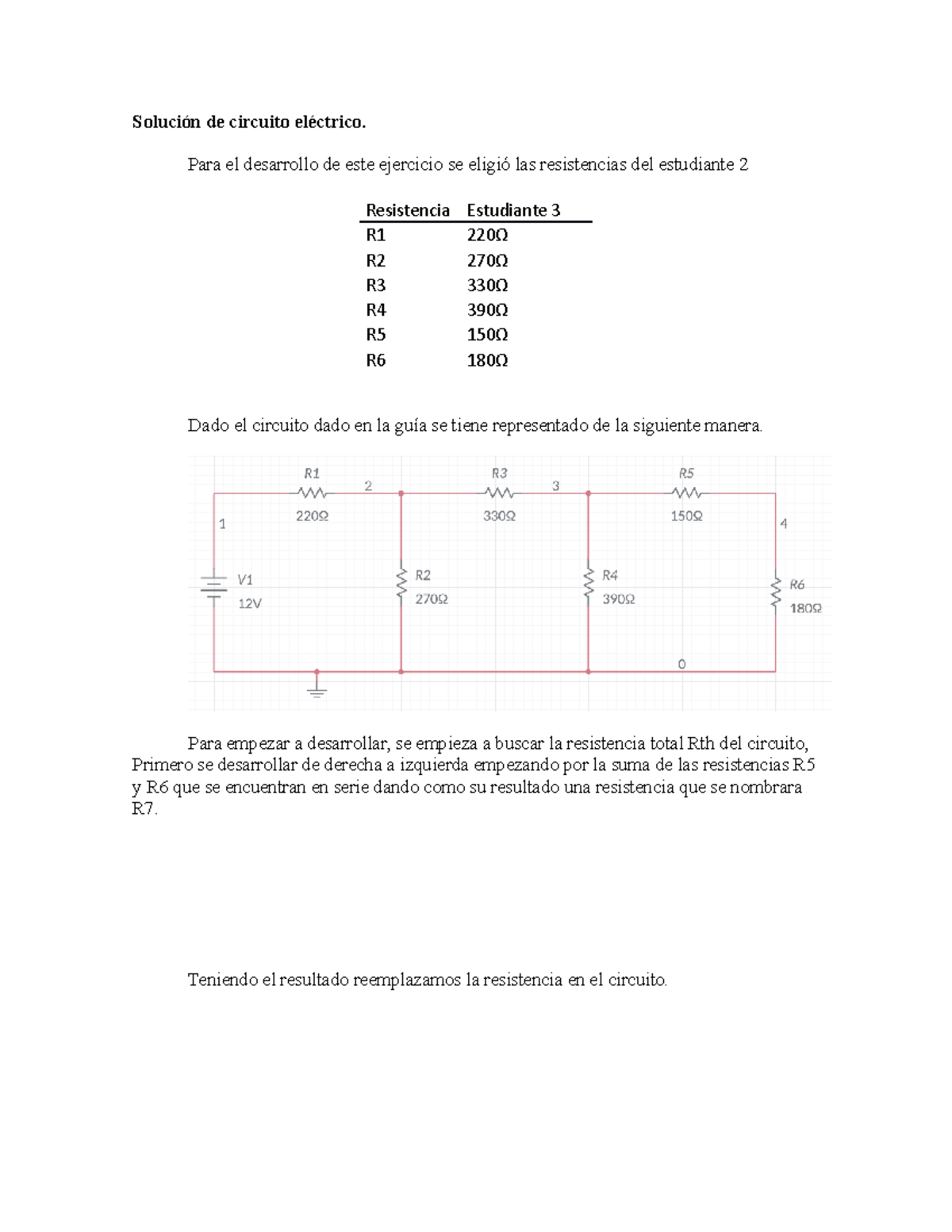 Solución De Circuito Eléctrico - Solución De Circuito Eléctrico. Para ...