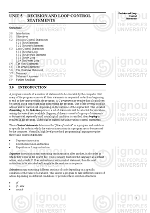 Unit-1 - Summary Problem Solving and Programming - Problem Solving UNIT ...