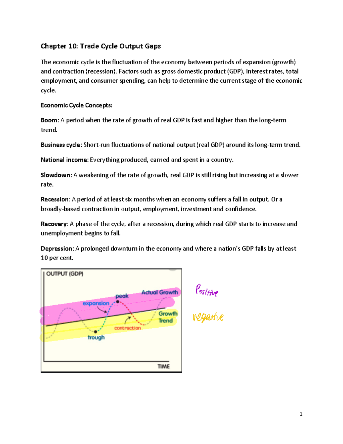 Chapter 10 Trade Cycle Output Gaps - Chapter 10 : Trade Cycle Output ...