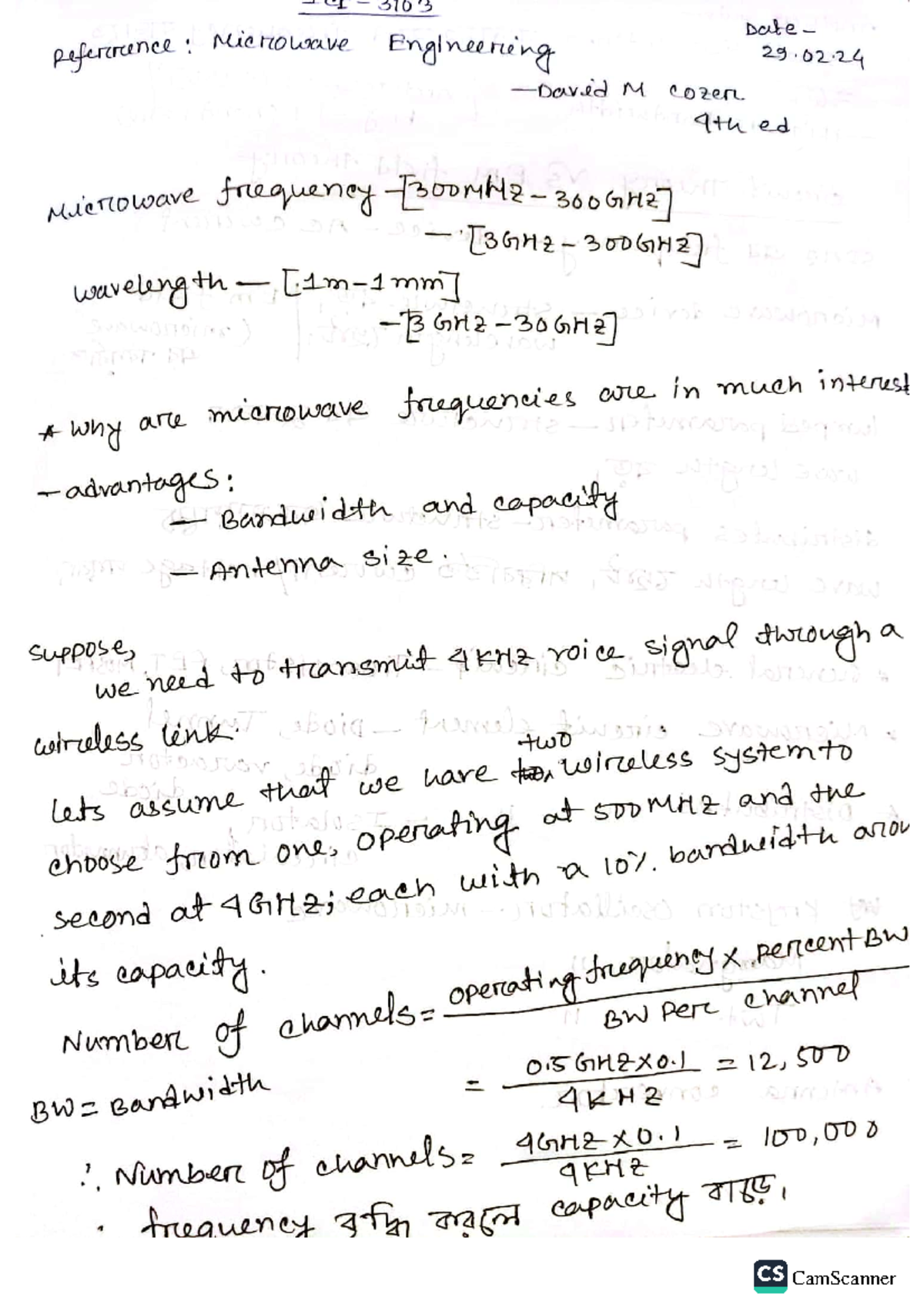 Microwave - Lecture notes - 3103 Referrence: Microwave Engineering 29. ...